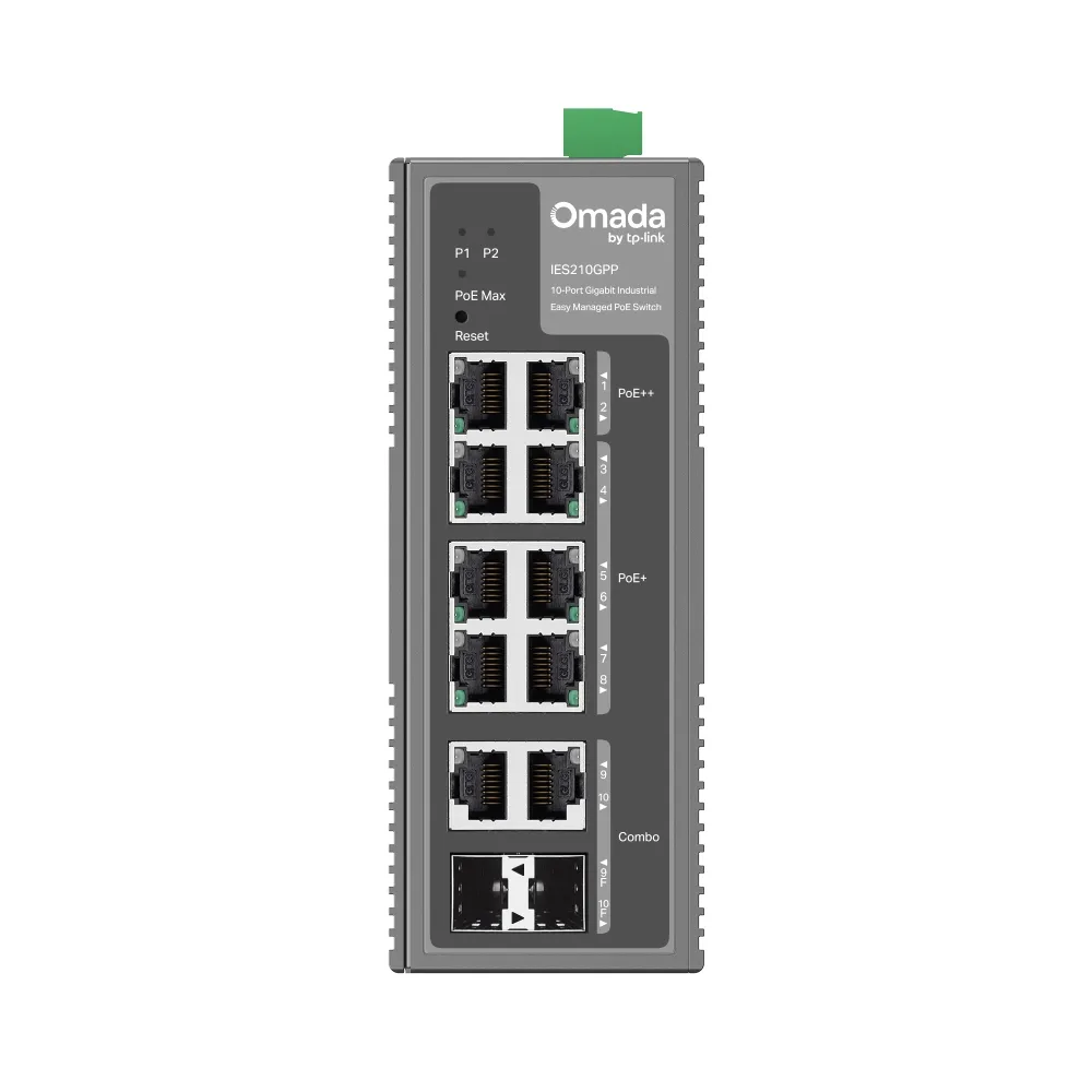 Коммутатор индустриальный PoE+ Smart GbE  10-портовый Tp-Link IES210GPP