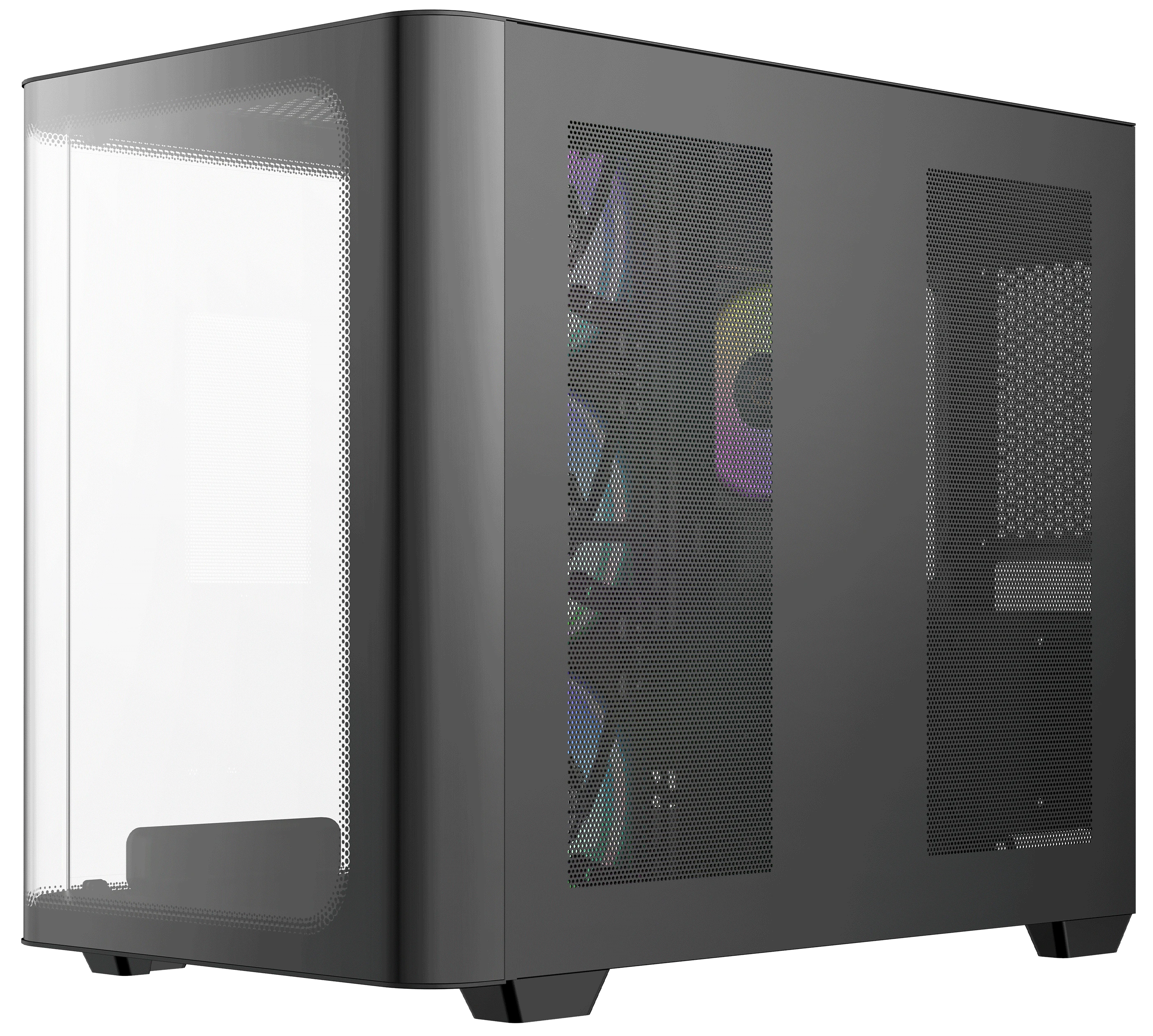 Корпус Ocypus Iota C70 Curve (Iota-C70-BKD400CD-GL) [Midi Tower, 4 x 120 мм ARGB, черный]