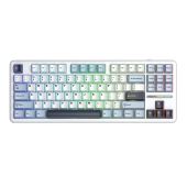 Клавиатура Aula F87 [механическая, проводная + беспроводная, RGB подсветка, Leobog Graywood V3, белая]