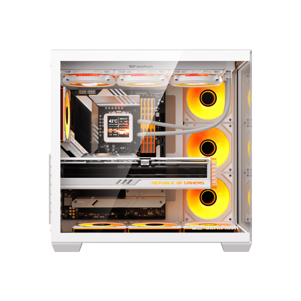 Корпус darkFlash C280 (DF-C280-EATX-WH) [Midi Tower, 7 x 120 мм ARGB, Белый]