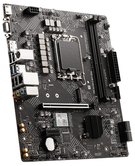 Материнская плата MSI PRO H610M-G WIFI DDR4 [LGA 1700, Intel H610, 2xDDR 4, 1xM.2, 1xPCI-E x16, Micro-ATX]