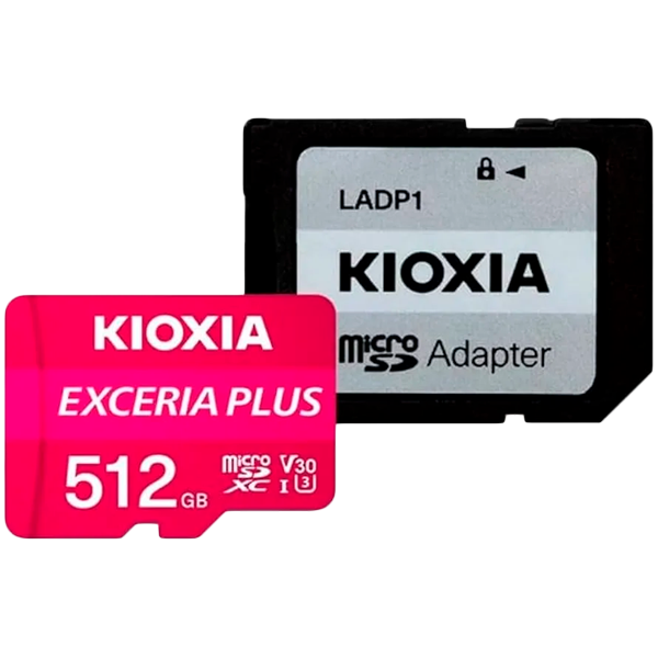 Карта памяти microSD KIOXIA Exceria Plus (M303) 512GB UHS I U3 с адаптером (LMPL1M512GG2)