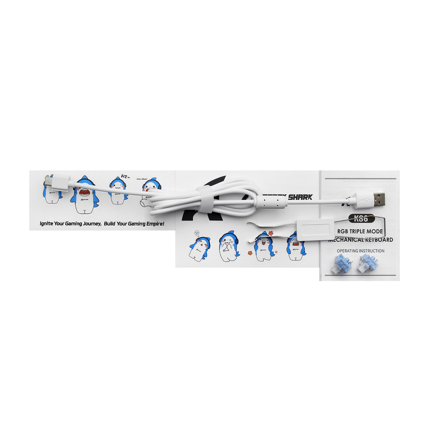 Клавиатура Attack Shark K86 [Механическая, беспроводная, клавиш - 86, подсветка, Бежевый]