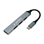 Концентратор USB Gembird  UHB-C201 Hub 4 port, Type-C, USB 2.0, black