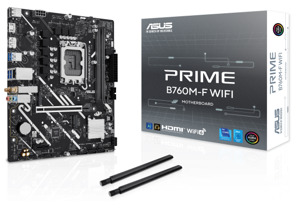 Материнская плата Asus PRIME B760M-F WIFI [LGA 1700, Intel B760, 2xDDR 5, 2xM.2, 1xPCI-E x16, Micro-ATX]