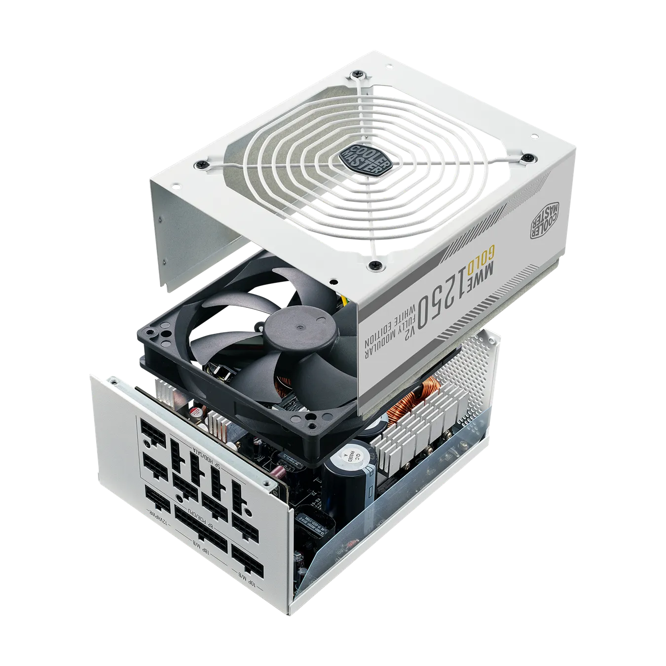 Блок питания Cooler Master MWE GOLD 1250 V2 (MPE-C501-AFCAG-3GEU) [1250 Вт, 80 PLUS Gold, 12x SATA, 3x 6+2 pin PCIe, 1x 4+4 pin, 1x 8 pin CPU]