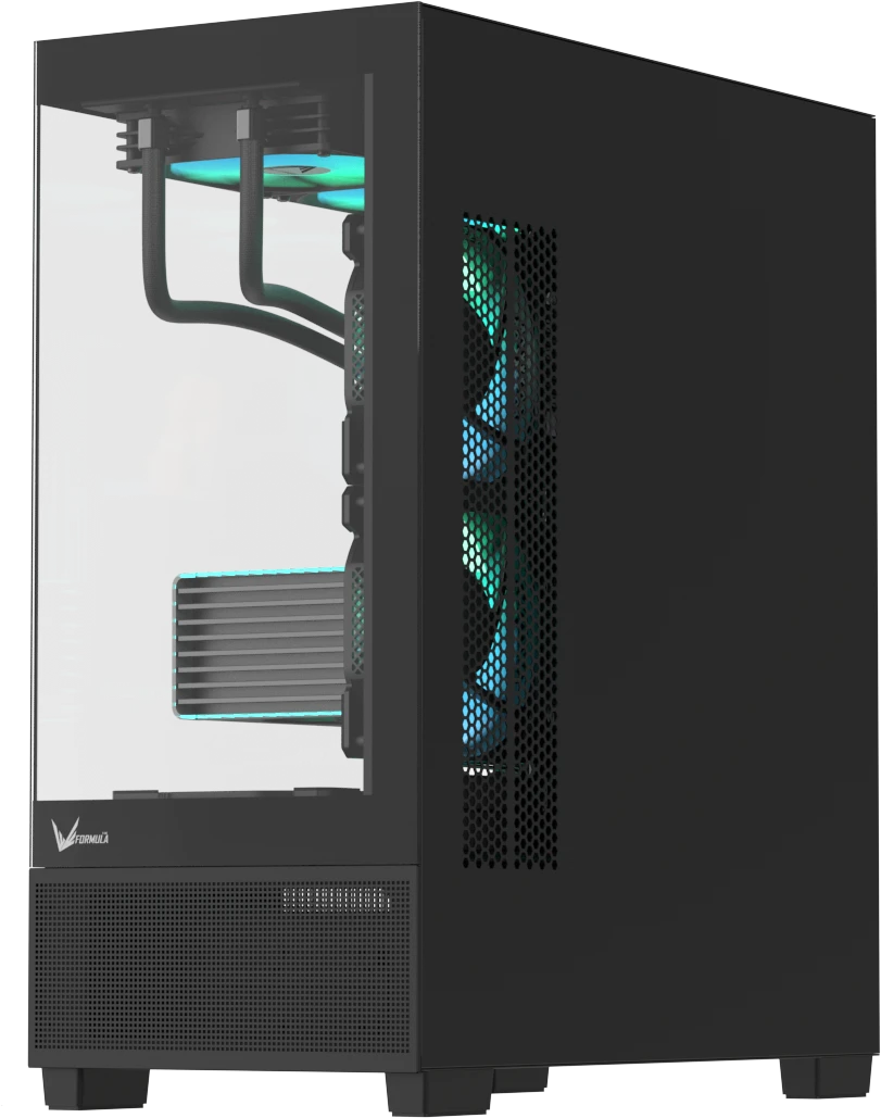 Корпус Formula V Crystal E1 Floe [Midi Tower, 3 x 120мм Floe ARPW, черный]