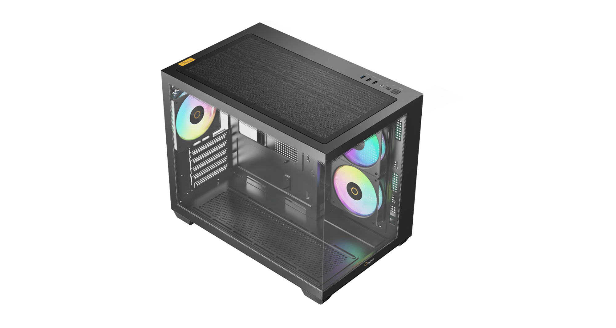 Корпус Ocypus Gamma C54 BK ARGB (Gamma-C54-BKD300XX-GL) [Midi Tower, 3 x 120 мм, черный]