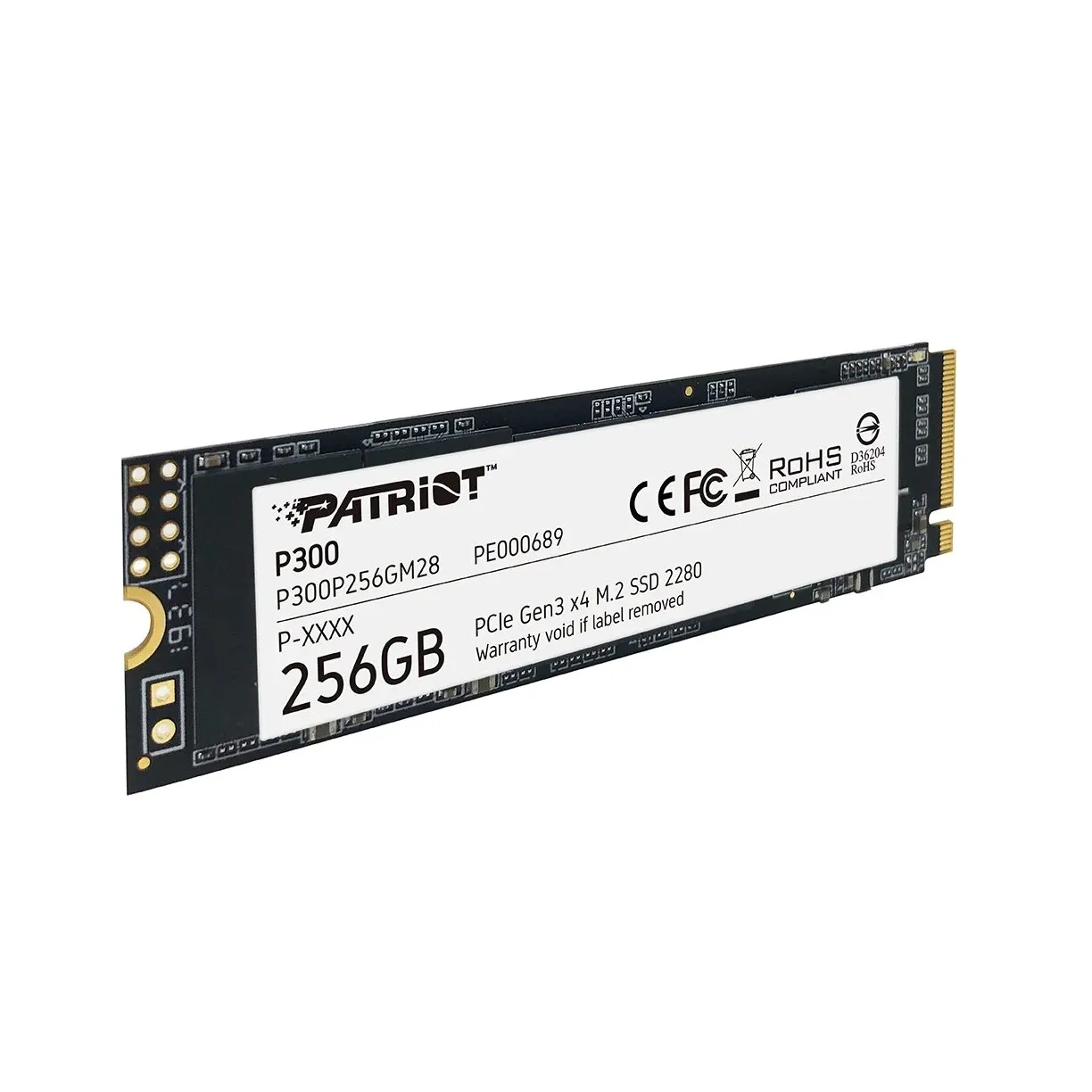 SSD накопитель Patriot P300 (P300P256GM28) [256 ГБ, M.2PCI-E, чтение: 1700 МБ/с, запись: 1100 МБ/с, TLC]