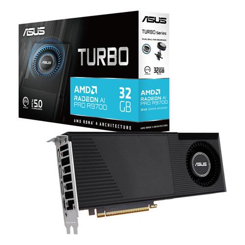 Видеокарта Asus TURBO Radeon AI PRO R9700 (TURBO-AI-PRO-R9700-32G) [32 ГБ, GDDR6, 256 бит, HDMI, DisplayPort (3 шт)]