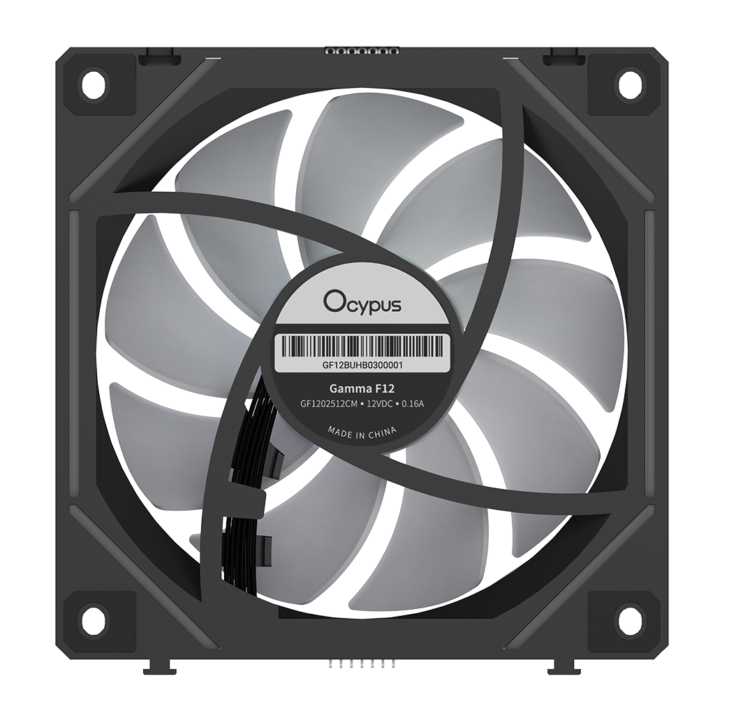 Вентилятор для корпуса Ocypus Gamma F12 UNI BK ARGB [123 x 120 мм, 1800 об/мин, 53 CFM, 31 дБ, PWM]