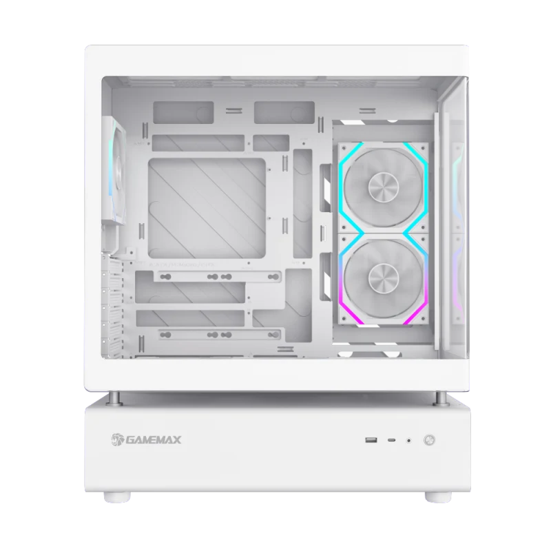Корпус GameMax N80 WH White (12118000002) [Midi Tower, 6 x 120мм ARGB, белый]