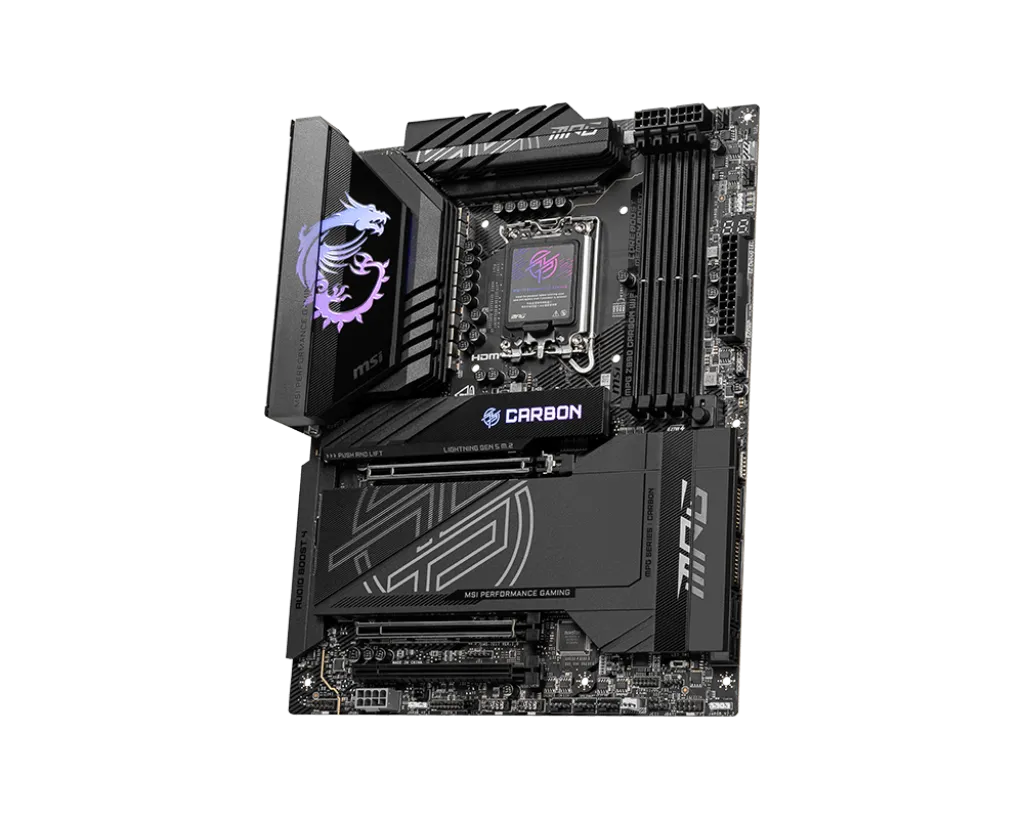 Материнская плата MSI MPG Z890 CARBON WIFI [LGA 1851, Intel Z890, 4xDDR 5, 5xM.2, 3xPCI-E x16, Standard-ATX]