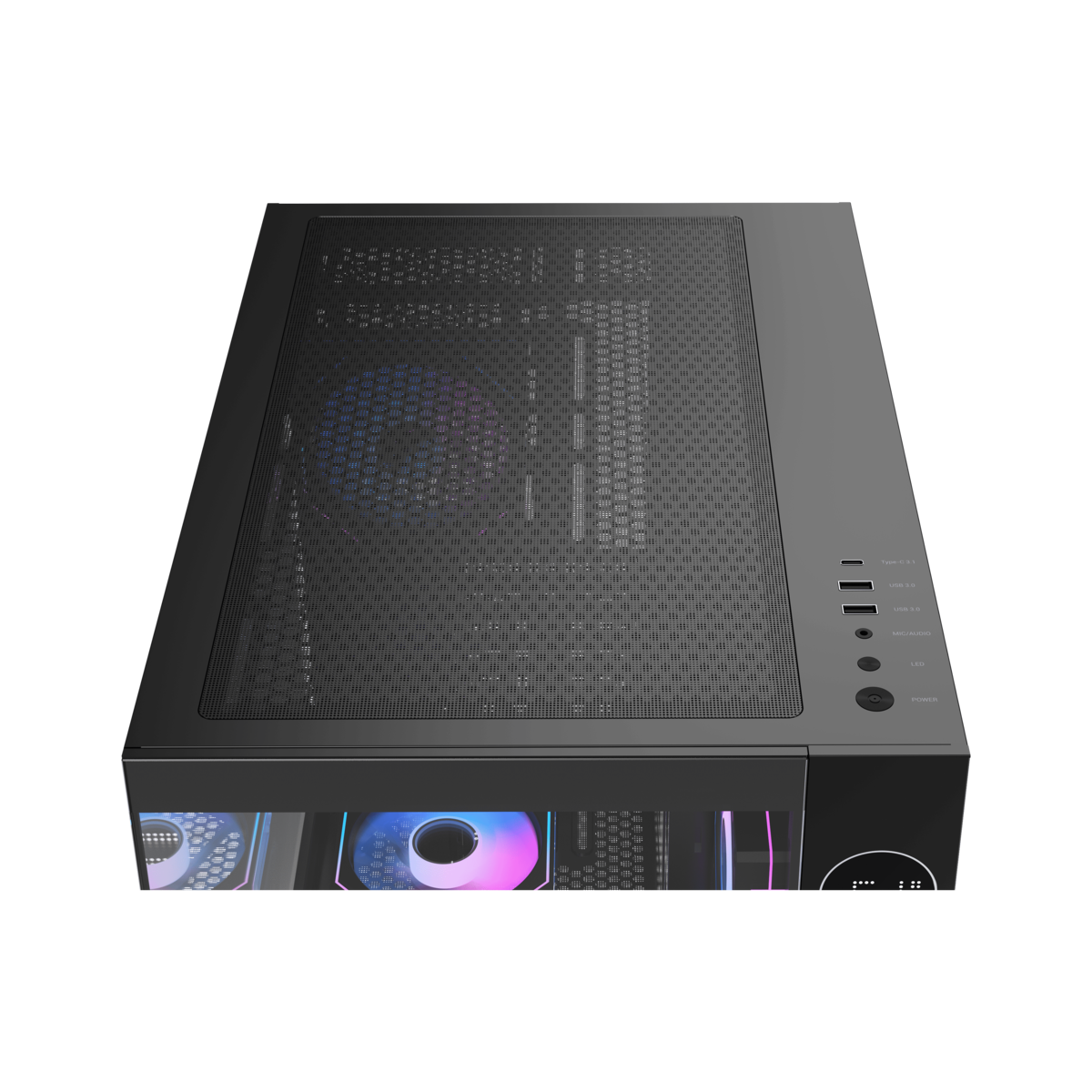 Корпус Ocypus Iota C70 BK ARGB (Iota-C70-BKD600XX-GL) [Midi Tower, 6 x 120 мм ARGB, черный]