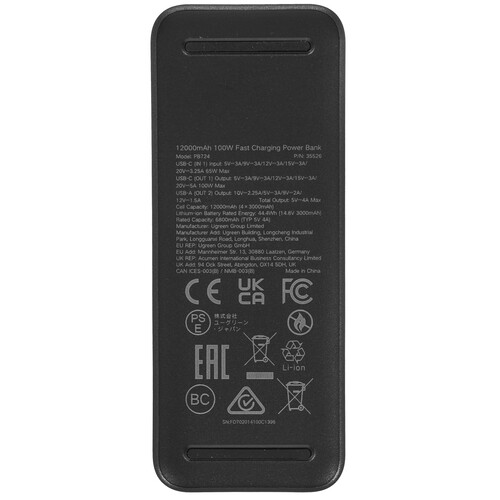 Пауэрбанк Ugreen 12000mAh Fast Charging PB724 35526B 100W USB A, USB-C