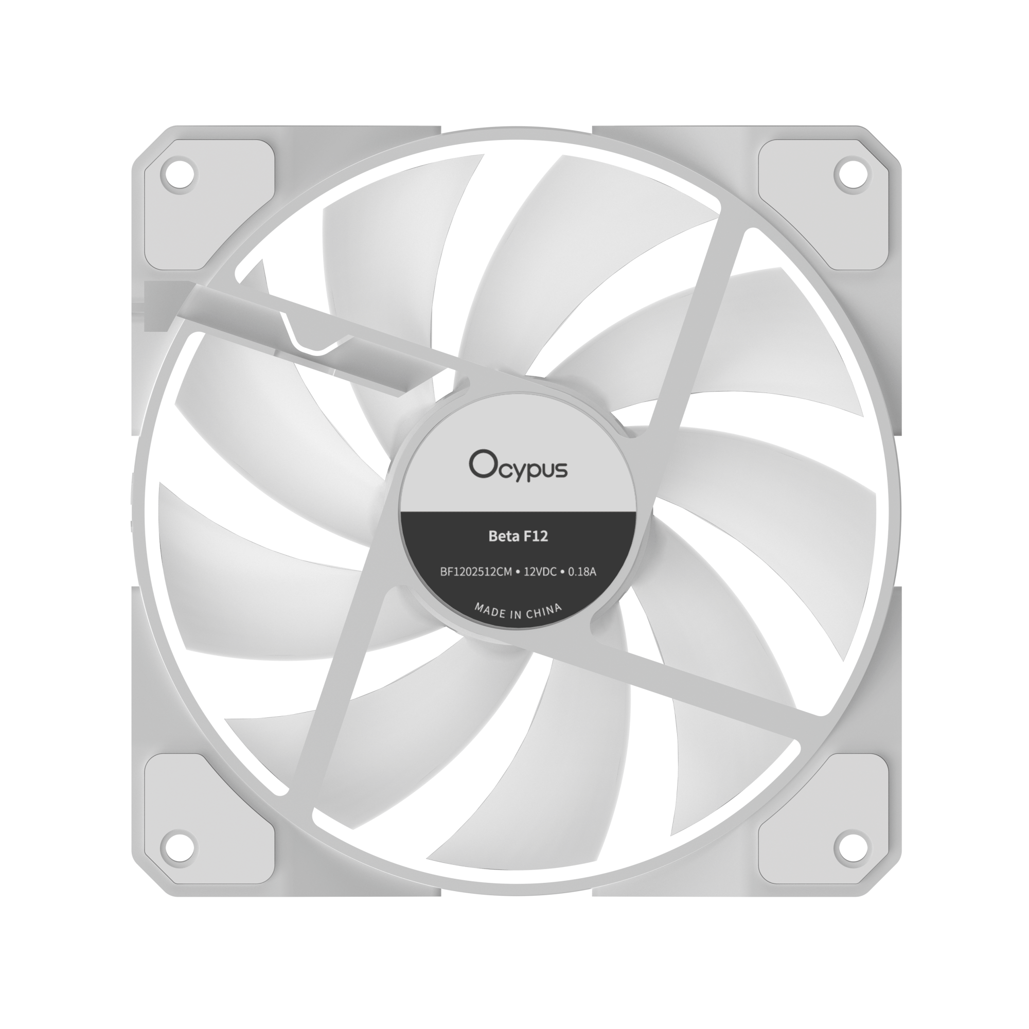 Вентилятор для корпуса Ocypus Beta F12 WH ARGB REVERSE BLADE [120 x 120 мм, 1600 об/мин, 56 CFM, 29 дБ, PWM]