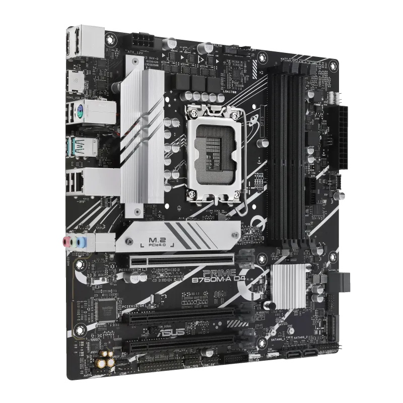 Материнская плата ASUS PRIME B760M-A D4-CSM [LGA 1700, Intel B760, 4xDDR 4, 2xM.2, 3xPCI-E x16, Micro-ATX]