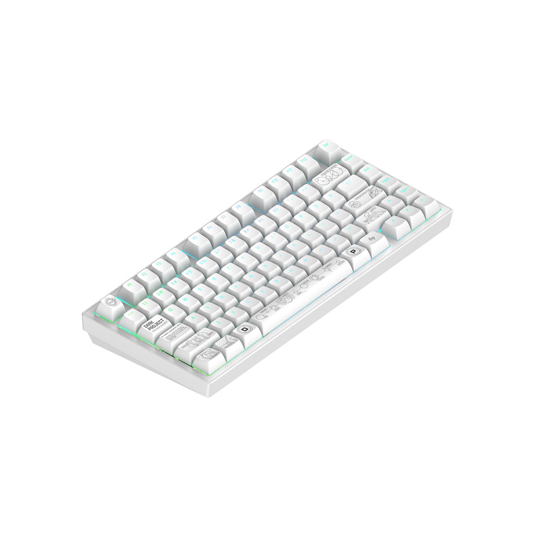 Клавиатура Dark Project ALU81A Terra Nova White (DPKB_NOVA_81_ANSI_WHITE_UA) [механическая, проводная + беспроводная, RGB подсветка, G3MS Moonstone, белая]