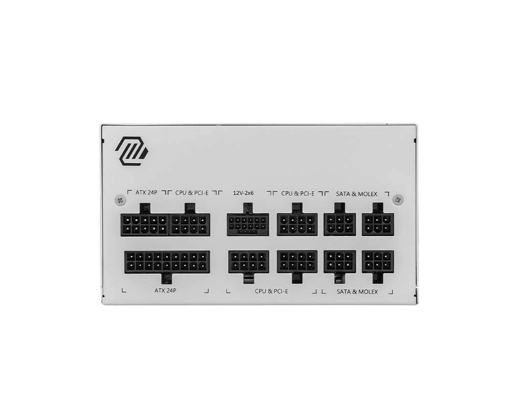 Блок питания MSI MAG A850GL PCIE5 WHITE [850 Вт, 80 PLUS Gold, 8x SATA, 1 x 16 pin (12VHPWR), 4 x 6+2 pin PCIe, 2x 4+4 pin CPU, ATX]