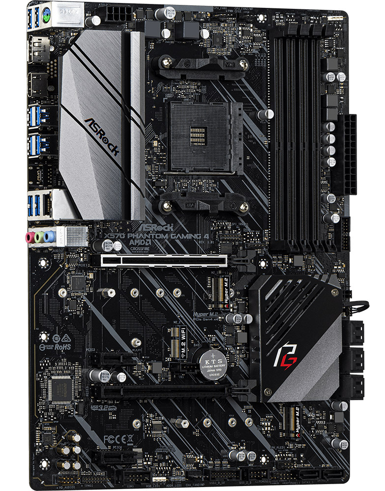 Материнская плата ASRock X570 PHANTOM GAMING 4, AM4/ 4 x DDR4/ 8 x SATA III/ RAID/ 2 x Hyper M.2/ AT
