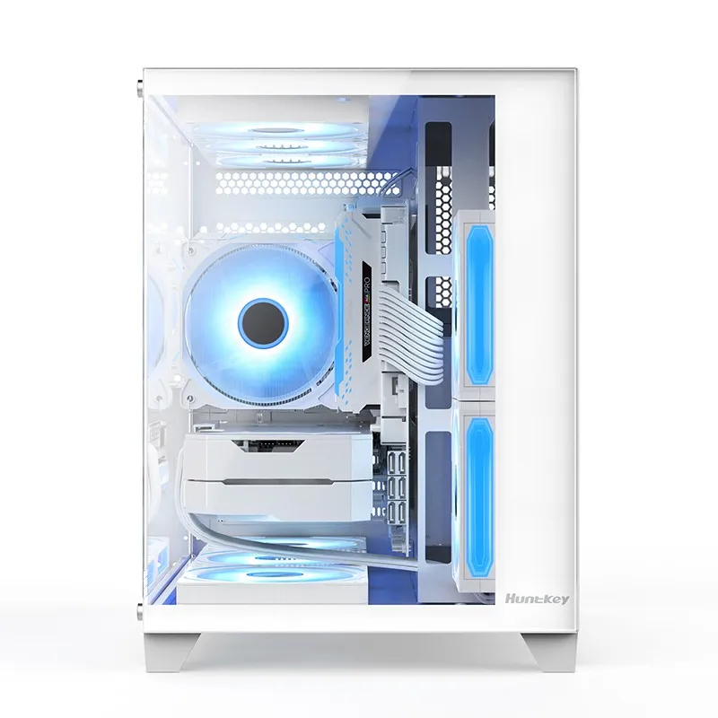 Корпус HuntKey S920 Storm RGB [Mini Tower, 3x 120 мм ARGB, белый]