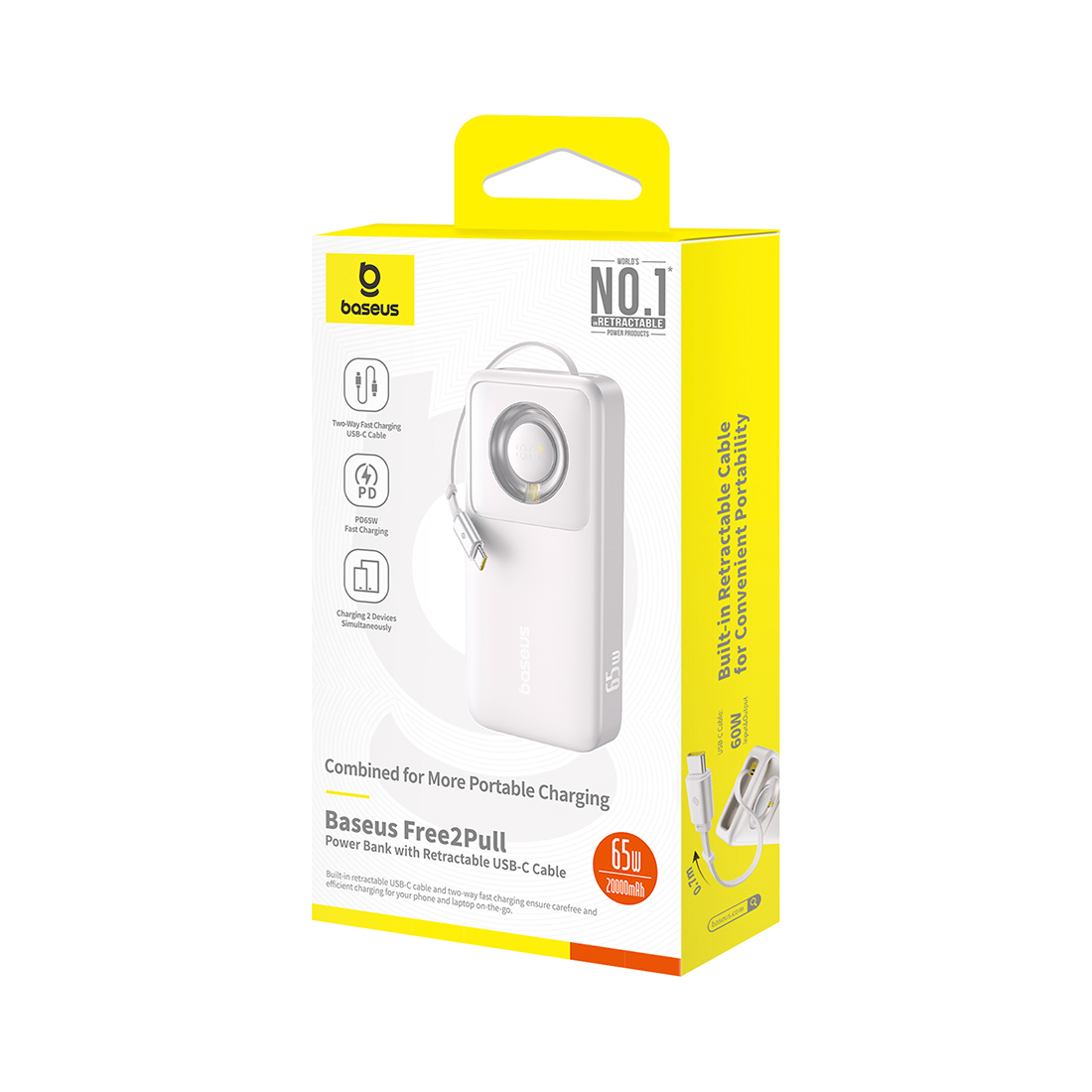 Портативный внешний аккумулятор Baseus Free2Pull 20000mAh 65W Серый (P10073700843-00)