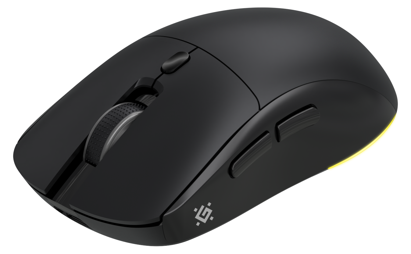 Мышь Defender Stone GM-551 (52551) [беспроводная, светодиодная, 7200 DPI, 125 Гц подсветка, черная]