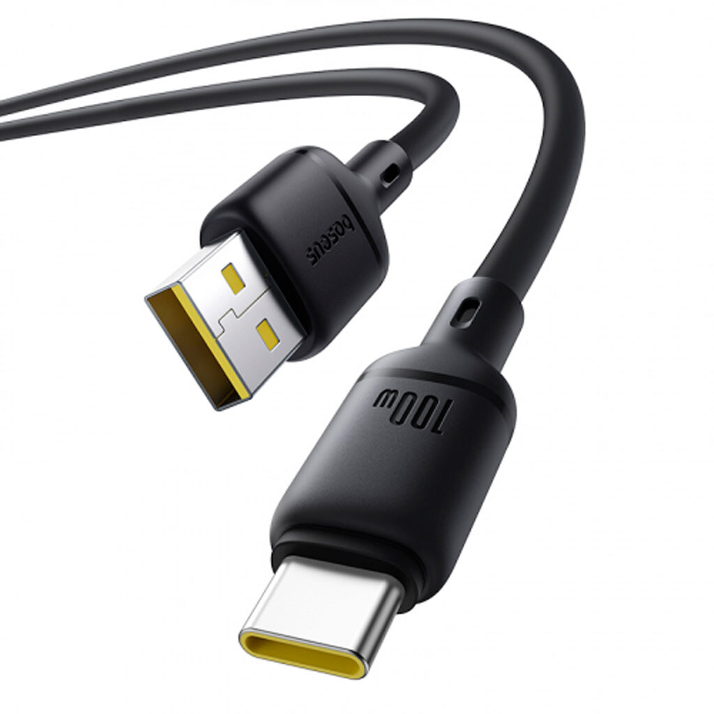 Интерфейсный кабель Baseus Silky USB to Type-C 100W 2m Black (P10377703113-01)