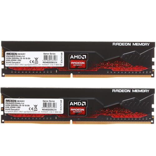 Модуль памяти AMD Radeon R9 R9S48G3206U1K [8 ГБ DDR 4, 3200 МГц, 1.35 В]