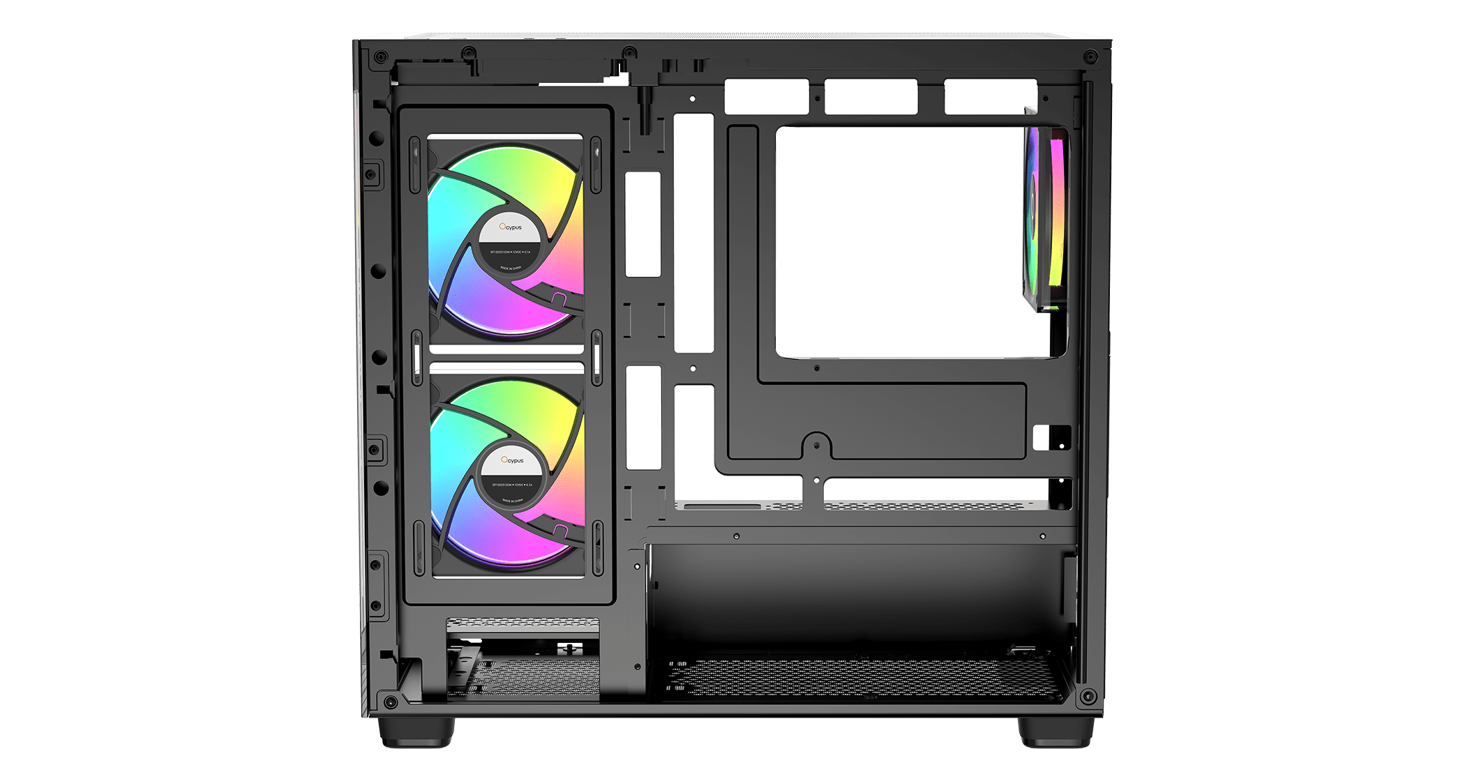 Корпус Ocypus Gamma C52 BK ARGB (Gamma-C52-BKD300XX-GL) [Mini Tower, 120 мм x 3 ARGB, черный]