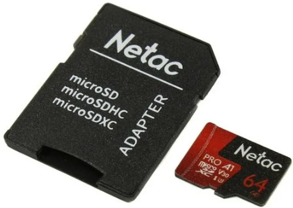Карта памяти Netac P500 microSDXC 64 ГБ (NT02P500PRO-064G-R)