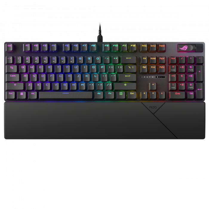 Клавиатура Asus XA11 ROG STRIX SCOPE I (90MP036A-BKRA) [механическая, проводная, RGB подсветка, Cherry MX RGB Red, черная]