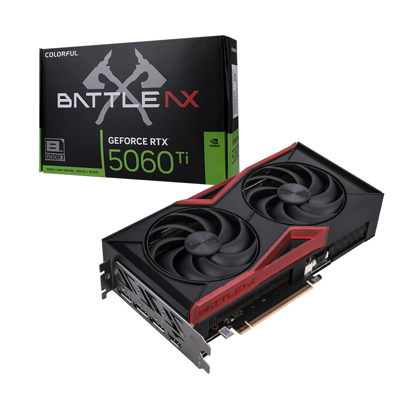Видеокарта Colorful RTX 5060 Ti Battle AX DUO 8GB-V [8 ГБ, GDDR7, 128 бит, HDMI, DisplayPort (3 шт)]