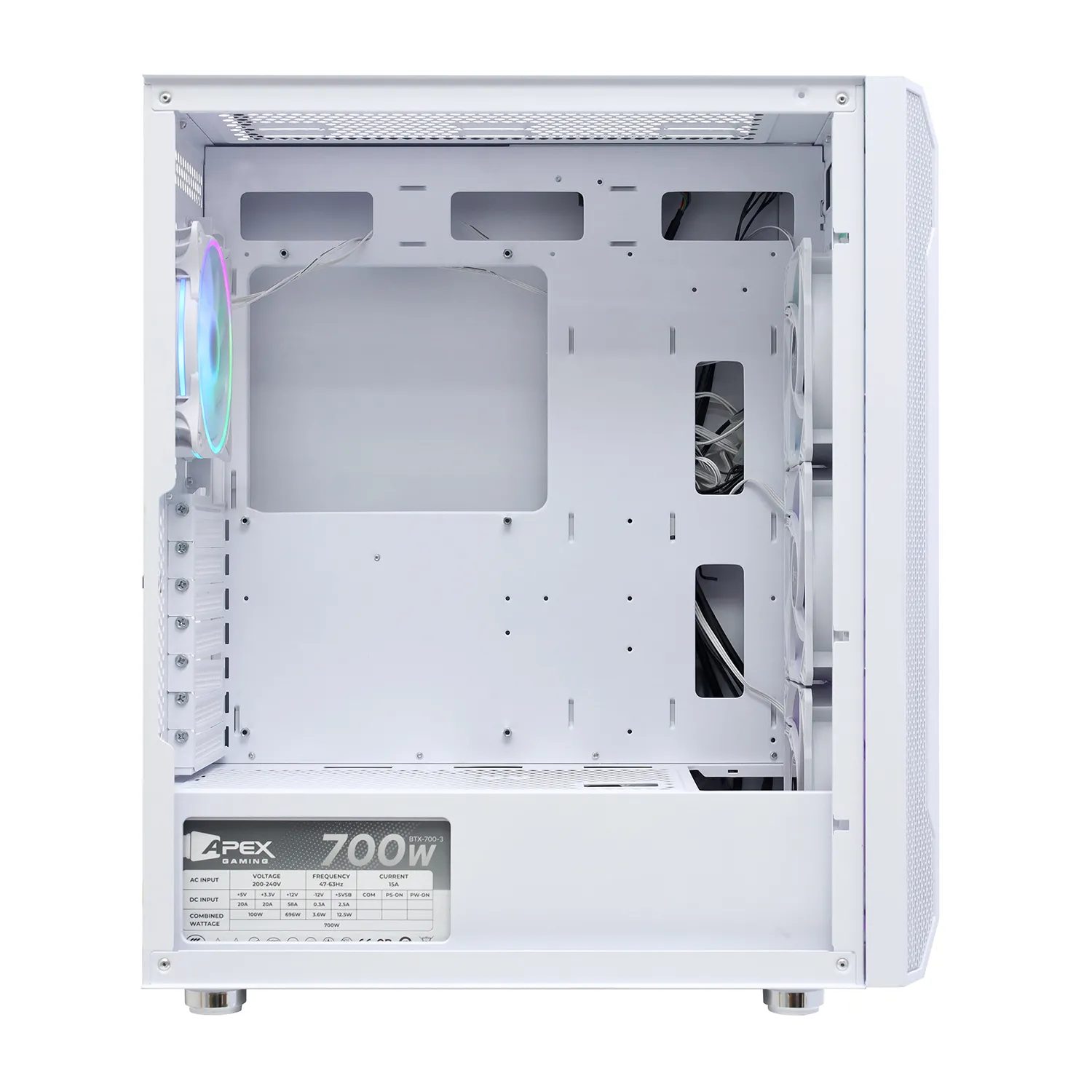Корпус Apex 3701 white [Midi Tower, 4 x 120 мм, Белый]