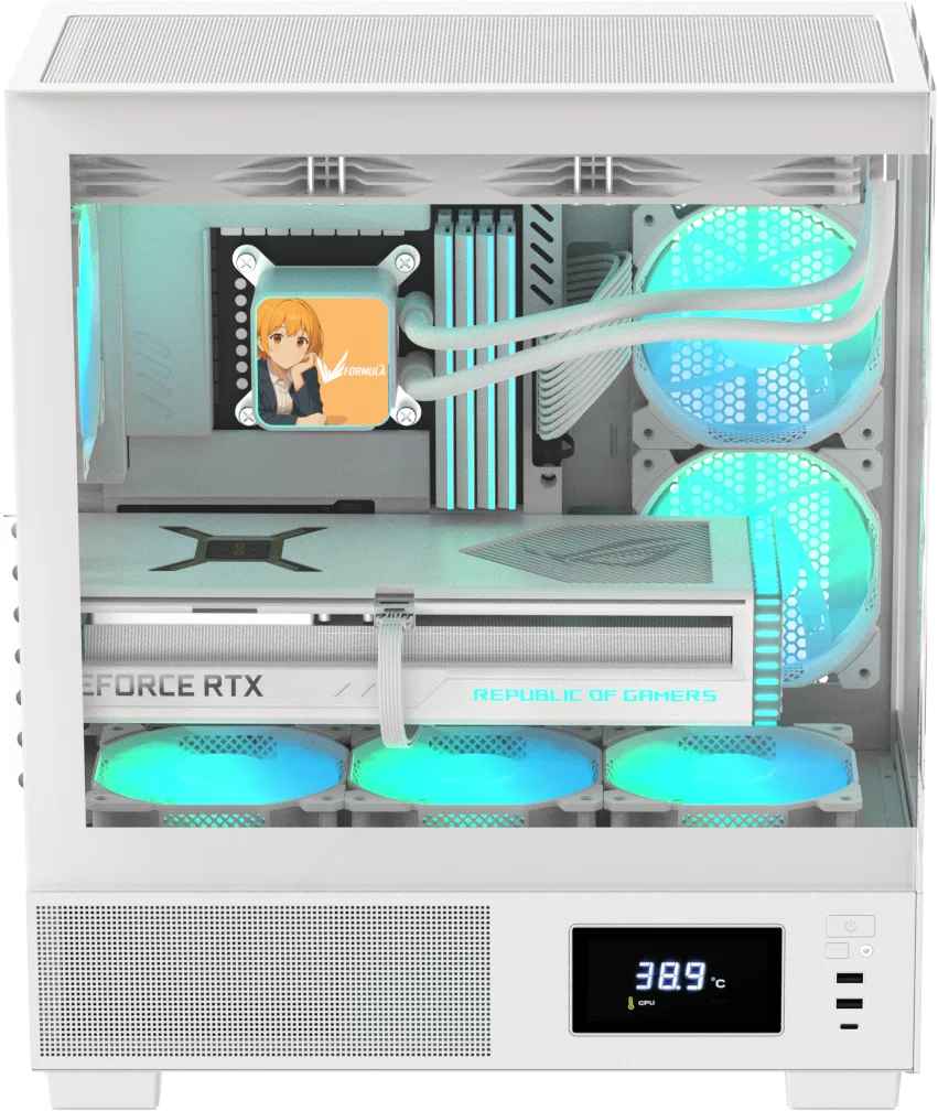 Корпус Formula V Crystal E1 Cosmic [Midi Tower, 3 x 120мм Floe ARPW, белый]