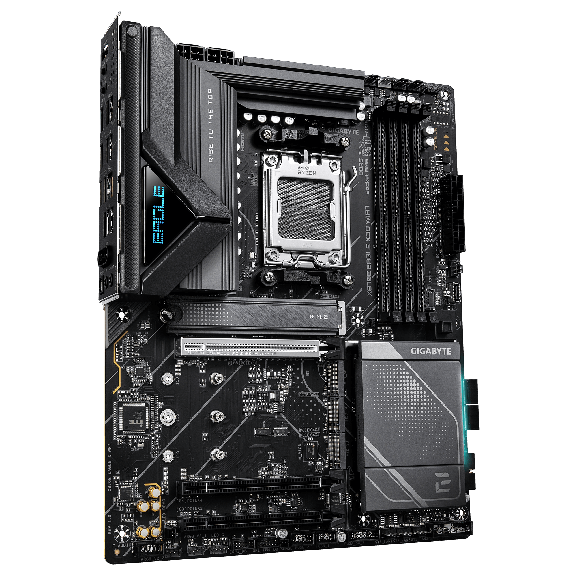 Материнская плата Gigabyte X870E EAGLE X3D WIFI7 (X870E EAGLE X WF7) [AM5, AMD X870E, 4xDDR 5, 4xM.2, 3xPCI-E x16, Standard-ATX]