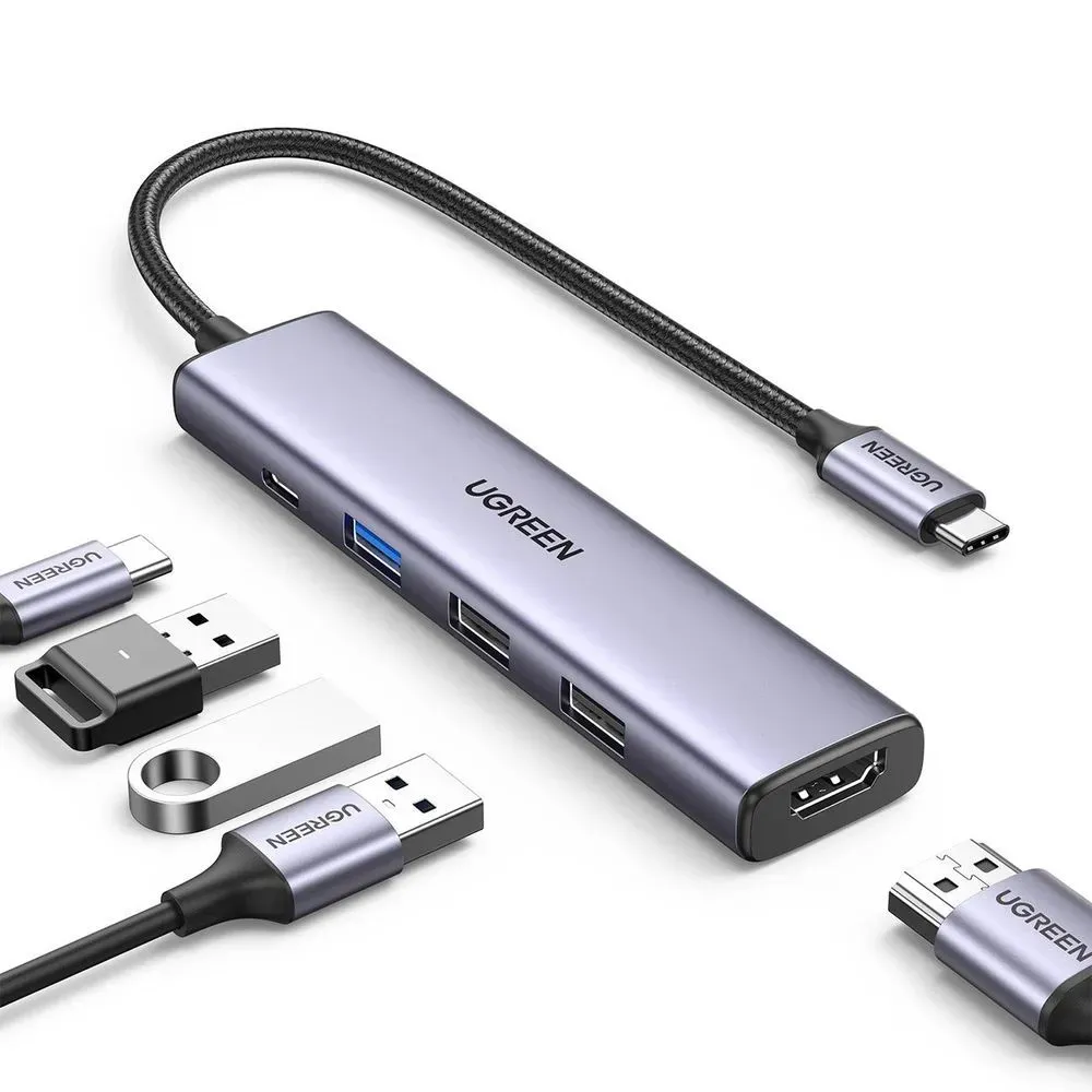 Конвертер UGREEN CM478 (15495) USB 3.1, Type-C, HDMI / USB, PD 100W