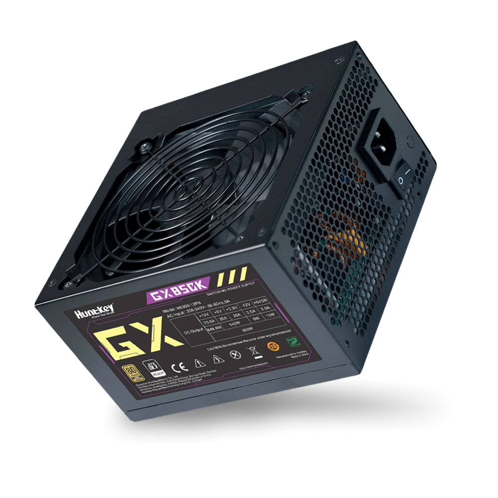 Блок питания HuntKey GX850K [850 Вт, 80 PLUS Gold, 4x SATA, 2 x 6+2 pin PCIe, 1x 4+4 pin CPU, EPS12V, ATX]