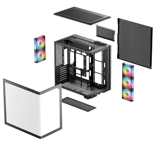 Корпус DeepCool CG590U 5F (R-CG590U-BKAGA5-G) [Midi Tower, 5 x 120 мм ARGB, Черный]