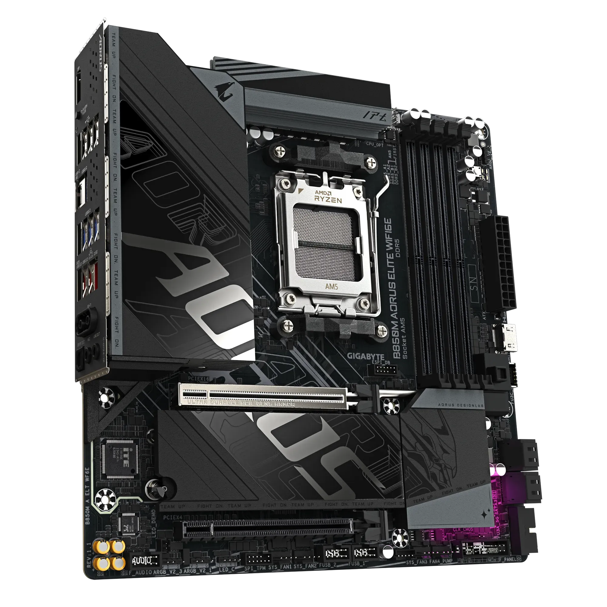 Материнская плата Gigabyte B850M AORUS ELITE WIFI6E [AM5, AMD B850, 4xDDR 4, 2xM.2, 2xPCI-E x16, Micro-ATX]