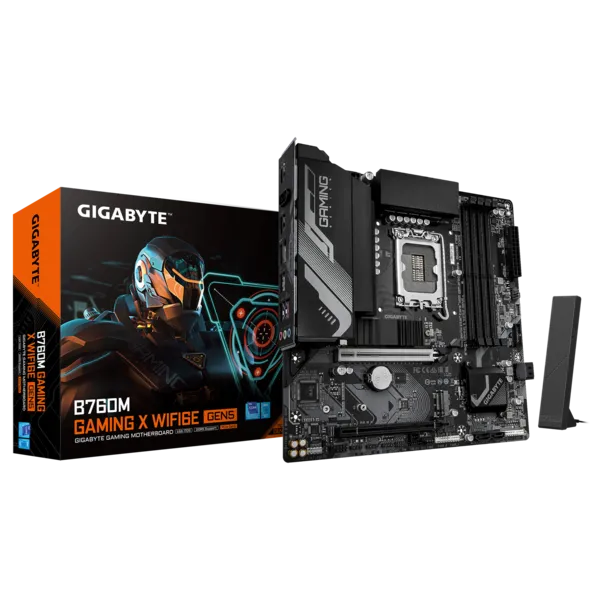 Материнская плата Gigabyte B760M GAMING X WIFI6E GEN5 (B760M G X WF6E GEN5) [LGA 1700, Intel B760, 4xDDR 5, 2xM.2, 2xPCI-E x16, Micro-ATX]
