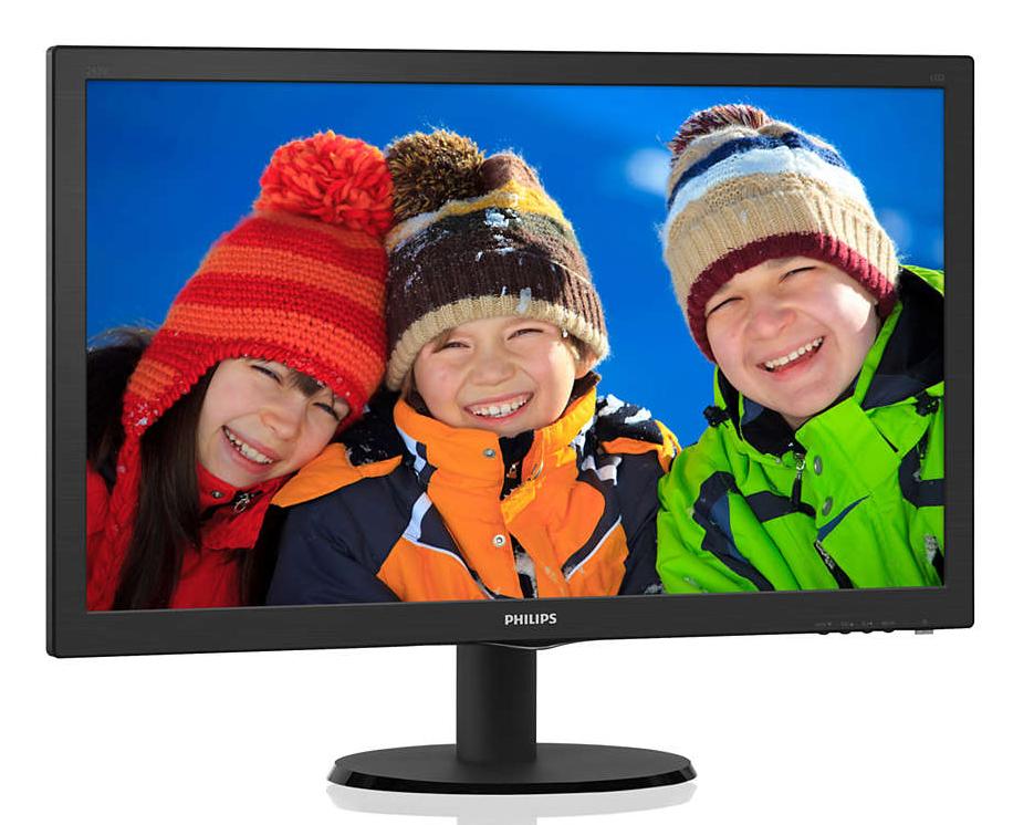 Монитор PHILIPS 243V5QHSBA/01, [23.6" VA, 1920x1080, 60 Гц, 8 мс, VGA (D-Sub), DVI, HDMI]