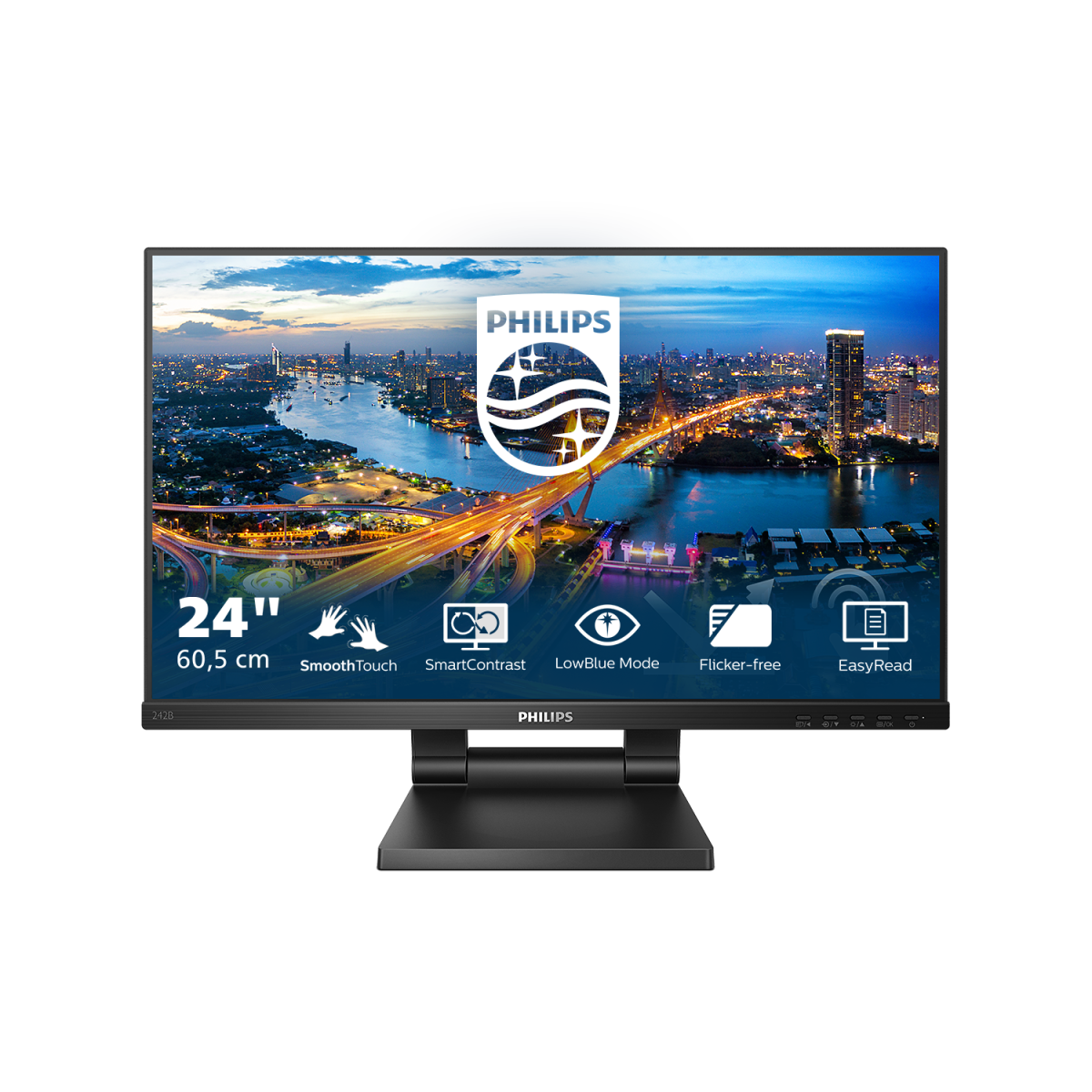 Монитор Philips 242B1TC/00 [23.8" IPS, 1920x1080, 75 Гц, 4 мс, VGA (D-Sub), HDMI, DisplayPort] - купить по цене 273 460 тг. в интернет-магазине Forcecom.kz