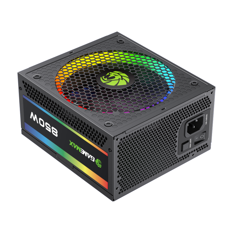Блок питания GameMax RGB-Smart 850 PRO (2141-0850B0031) [850 Вт, 80 PLUS Gold, 8x SATA, 3 x 6+2 pin PCIe, 2x 4+4 pin CPU, ATX]