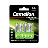 Аккумулятор CAMELION AlwaysReady Ni-MH Rechargeable NH-AA2700ARBP4, 4 шт. в блистере