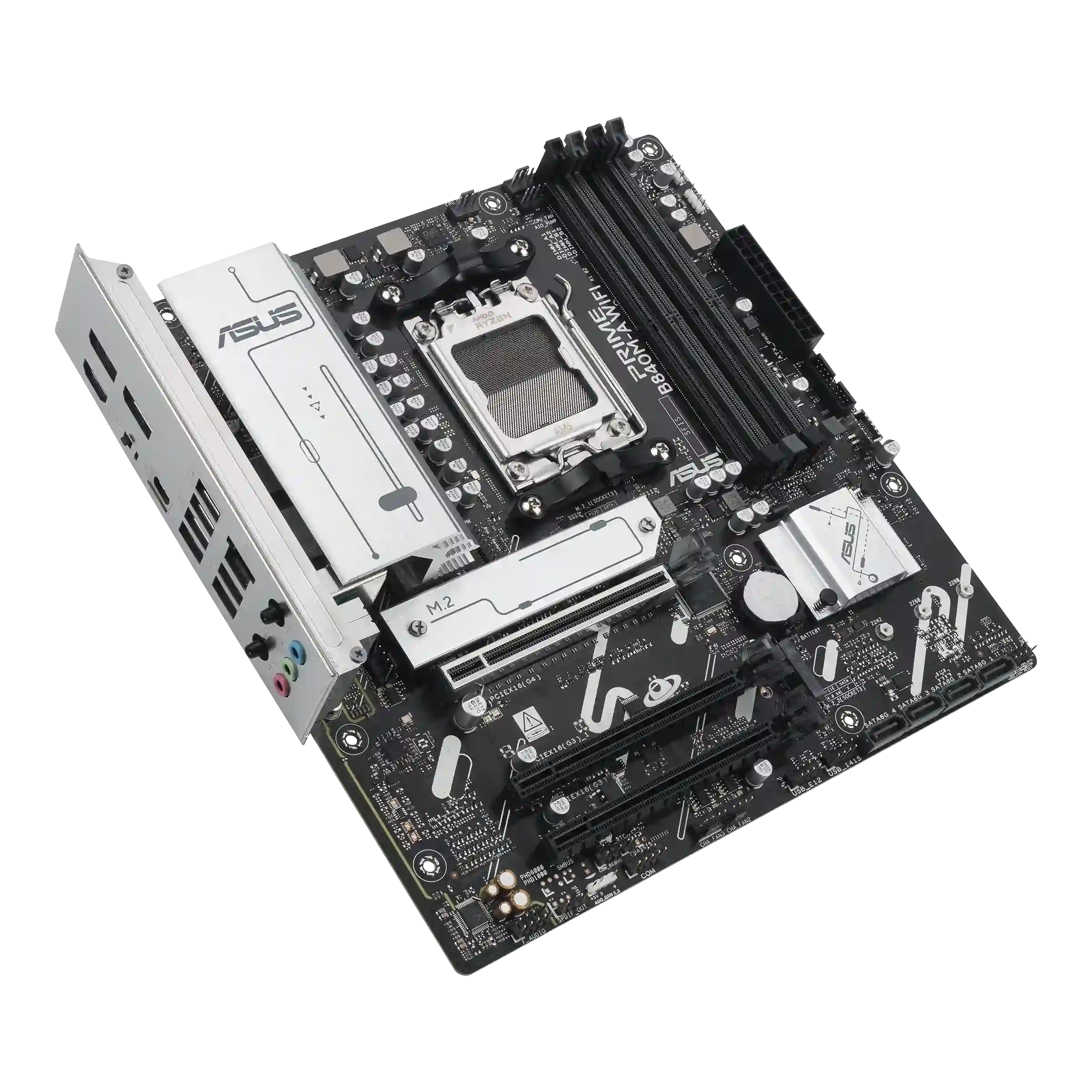 Материнская плата Asus PRIME B840M-A WIFI-CSM [AM5, AMD B840, 4xDDR 5, 3xM.2, 3xPCI-E x16, Micro-ATX]