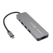 Концентратор USB Gembird UHB-D1, Type-C, Type-A, HDMI, серый