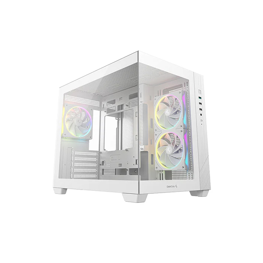 Корпус DeepCool CG330 3F WH (R-CG330-WHNGM3-G) [Mini Tower, 3 x 120 мм ARGB, Белый]