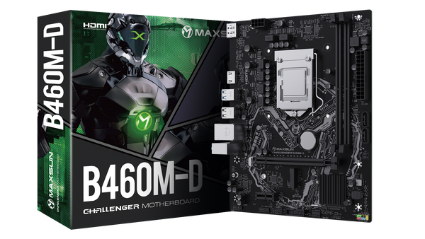 Материнская плата Maxsun Challenger B460M-D (MS-Challenger B460M-D) [LGA 1200, Intel B460, 2xDDR 4, 1xM.2, 1xPCI-E x16, Micro-ATX]