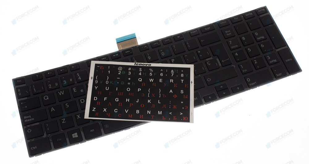 Клавиатура для ноутбука Toshiba Satellite L850, ENG, черная, наклейки в комплекте